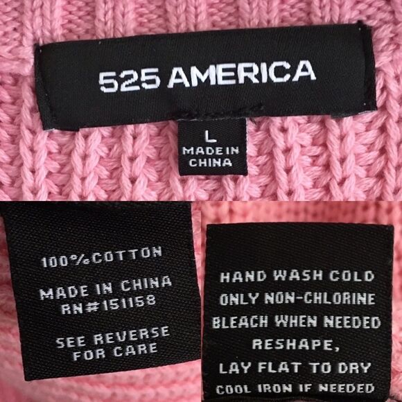 ANTHRO 525 AMERICA Knit Sleeveless Tank Top Sweater Pink L - Picture 3 of 4